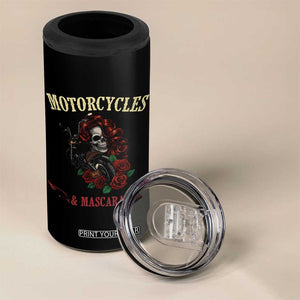 Skeleton Motorcycle Biker 4 in 1 Can Cooler Tumbler Motorcycles And Mascara Roses TS14 Print Your Wear