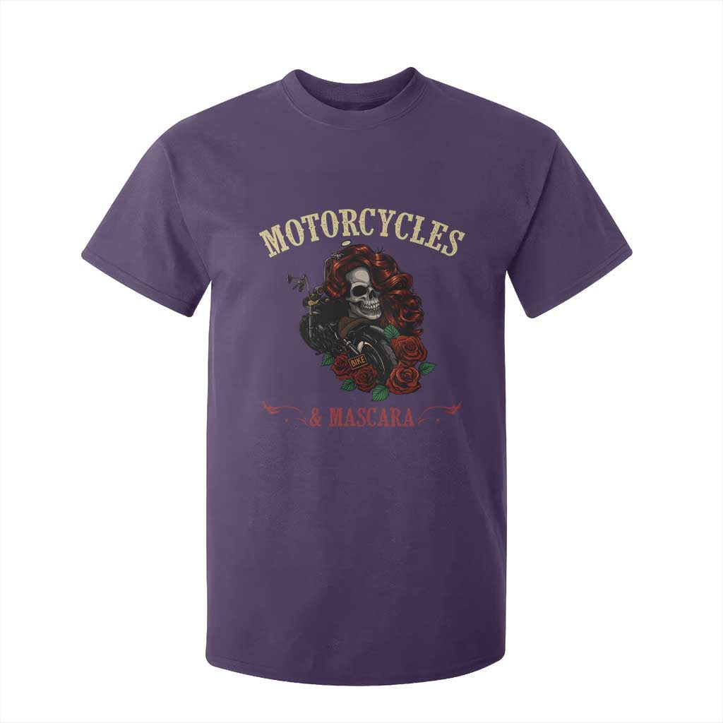 Skeleton Motorcycle Biker T Shirt For Kid Motorcycles And Mascara Roses TS14 Purple Print Your Wear