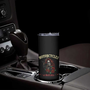 Skeleton Motorcycle Biker Skinny Tumbler Motorcycles And Mascara Roses TS14 Print Your Wear