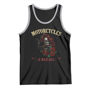 Skeleton Motorcycle Biker Tank Top Motorcycles And Mascara Roses TS14 Black Athletic Heather Print Your Wear