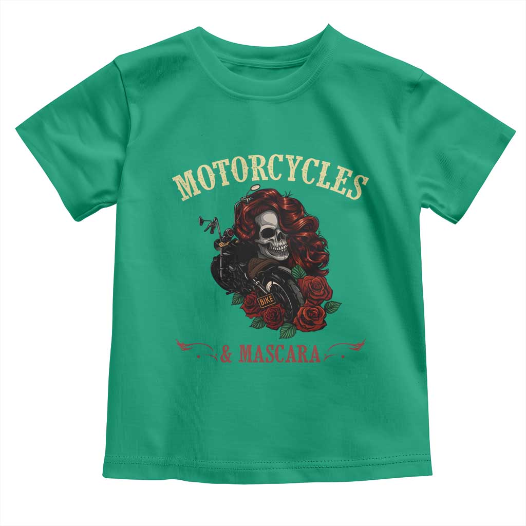 Skeleton Motorcycle Biker Toddler T Shirt Motorcycles And Mascara Roses TS14 Irish Green Print Your Wear