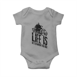 Funny Motorcycle Biker Baby Onesie Life Is Better When You Ride TS14 Sport Gray Print Your Wear