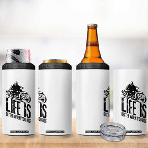 Funny Motorcycle Biker 4 in 1 Can Cooler Tumbler Life Is Better When You Ride TS14 Print Your Wear