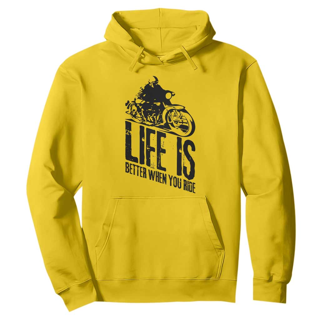 Funny Motorcycle Biker Hoodie Life Is Better When You Ride TS14 Daisy Print Your Wear