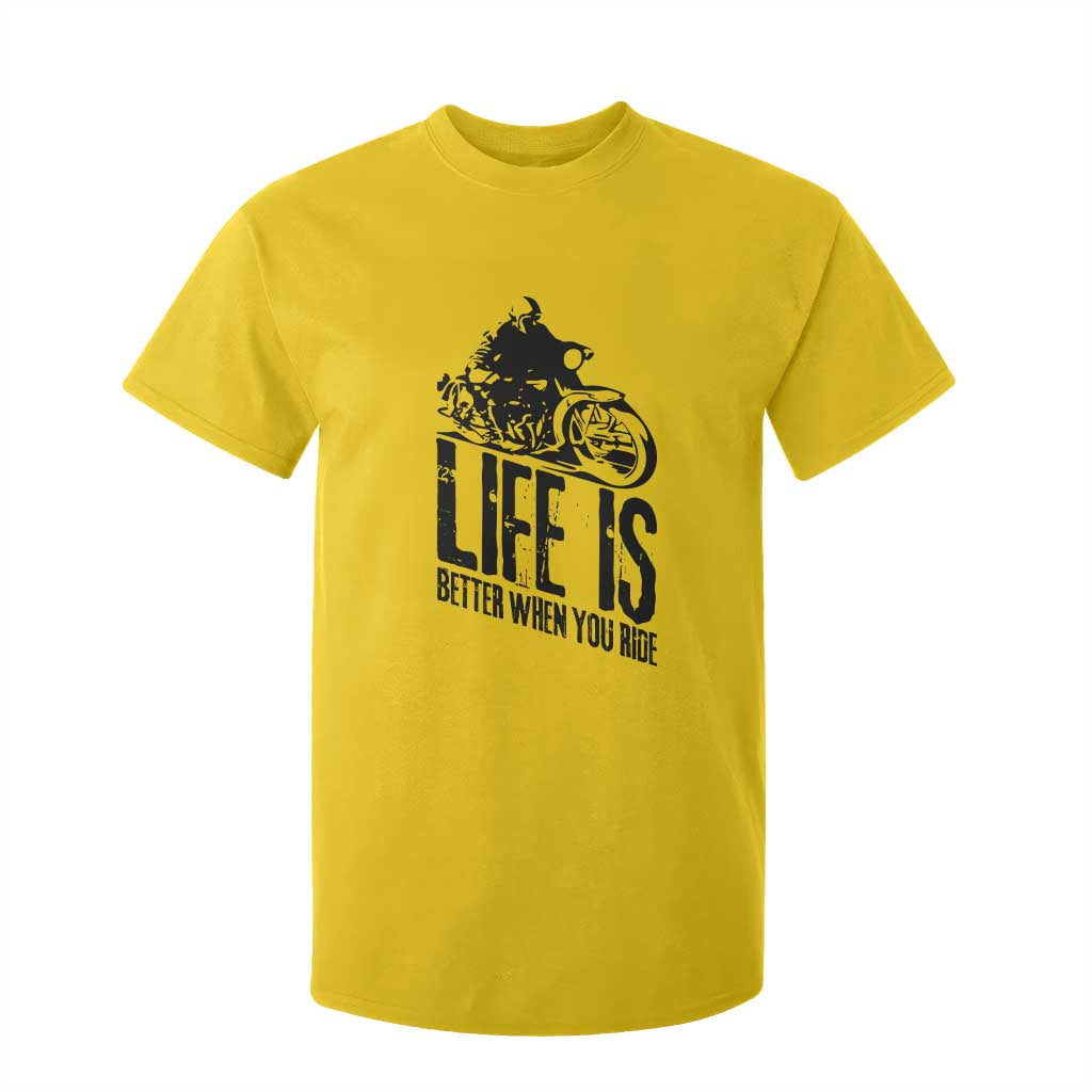 Funny Motorcycle Biker T Shirt For Kid Life Is Better When You Ride TS14 Daisy Print Your Wear