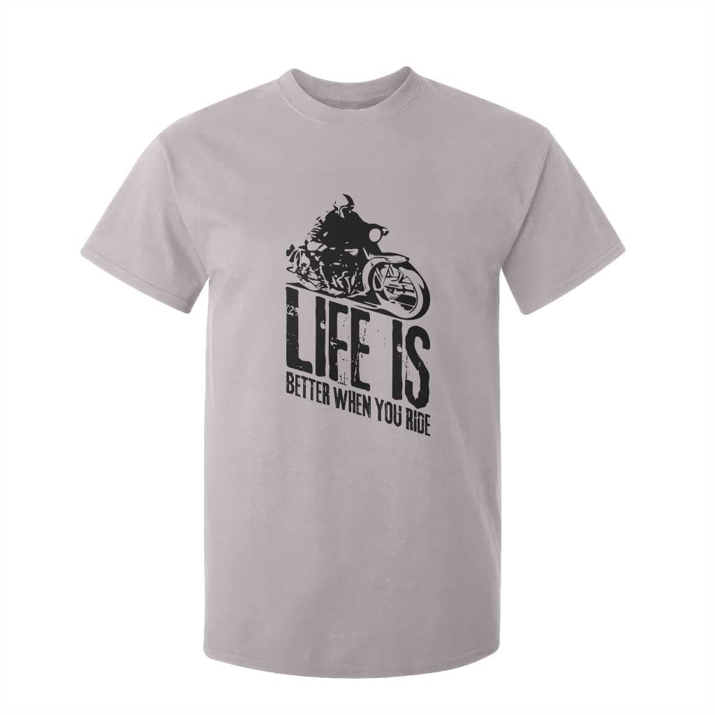 Funny Motorcycle Biker T Shirt For Kid Life Is Better When You Ride TS14 Ice Gray Print Your Wear