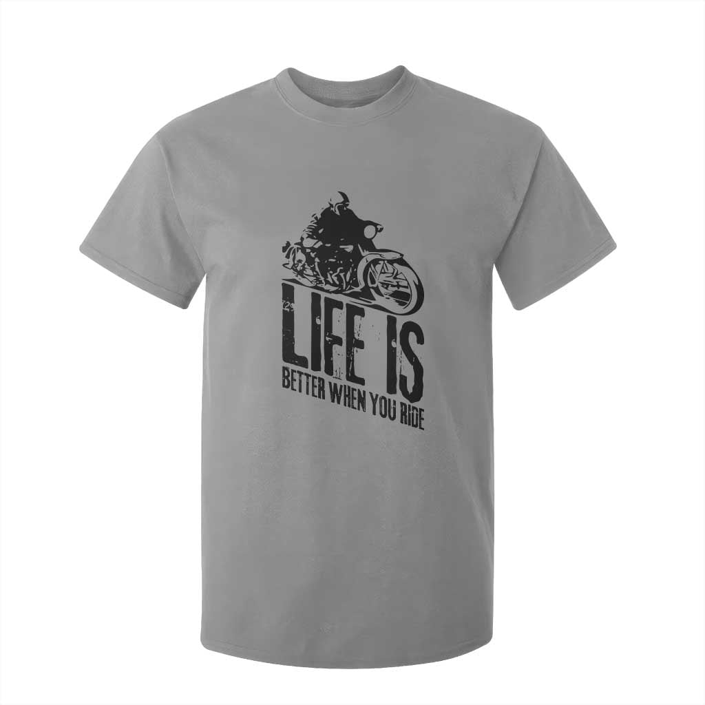 Funny Motorcycle Biker T Shirt For Kid Life Is Better When You Ride TS14 Sport Gray Print Your Wear