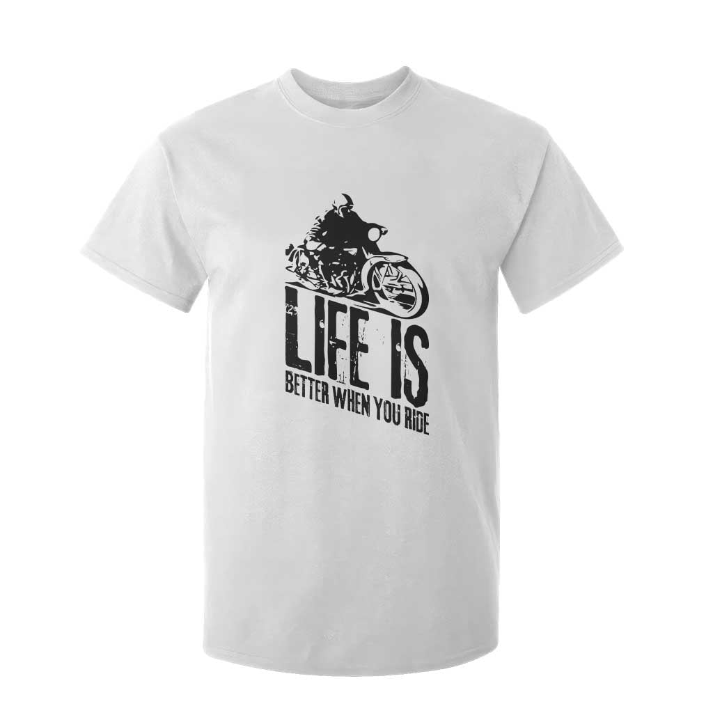 Funny Motorcycle Biker T Shirt For Kid Life Is Better When You Ride TS14 White Print Your Wear