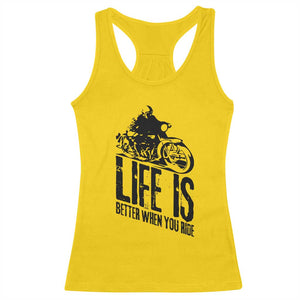Funny Motorcycle Biker Racerback Tank Top Life Is Better When You Ride TS14 Daisy Print Your Wear