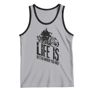 Funny Motorcycle Biker Tank Top Life Is Better When You Ride TS14 Athletic Heather Black Print Your Wear