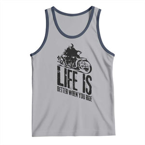 Funny Motorcycle Biker Tank Top Life Is Better When You Ride TS14 Athletic Heather Navy Print Your Wear