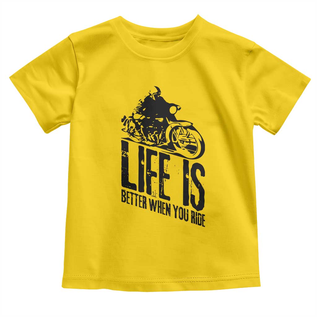 Funny Motorcycle Biker Toddler T Shirt Life Is Better When You Ride TS14 Daisy Print Your Wear