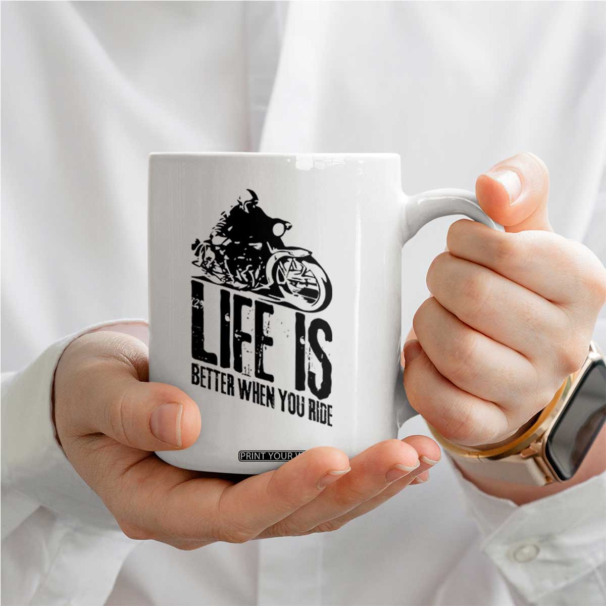 Funny Motorcycle Biker Coffee Mug Life Is Better When You Ride TS14 Print Your Wear
