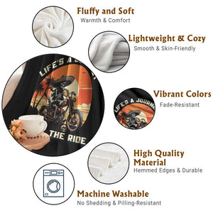 Funny Skeleton Mexican Motorcycle Biker Throw Blanket Life Is A Journey Enjoy the Ride TS14 Print Your Wear