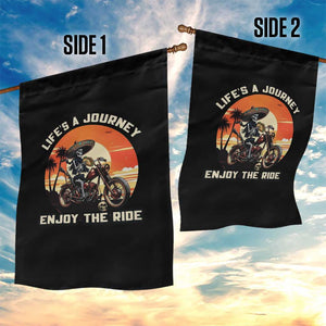 Funny Skeleton Mexican Motorcycle Biker Garden Flag Life Is A Journey Enjoy the Ride TS14 Print Your Wear