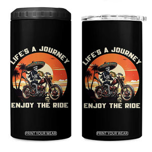Funny Skeleton Mexican Motorcycle Biker 4 in 1 Can Cooler Tumbler Life Is A Journey Enjoy the Ride TS14 One Size: 16 oz Black Print Your Wear