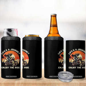 Funny Skeleton Mexican Motorcycle Biker 4 in 1 Can Cooler Tumbler Life Is A Journey Enjoy the Ride TS14 Print Your Wear