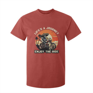 Funny Skeleton Mexican Motorcycle Biker T Shirt For Kid Life Is A Journey Enjoy the Ride TS14 Red Print Your Wear