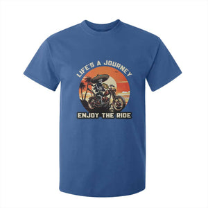 Funny Skeleton Mexican Motorcycle Biker T Shirt For Kid Life Is A Journey Enjoy the Ride TS14 Royal Blue Print Your Wear
