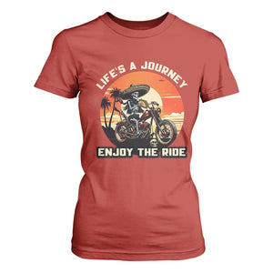 Funny Skeleton Mexican Motorcycle Biker T Shirt For Women Life Is A Journey Enjoy the Ride TS14 Red Print Your Wear