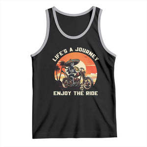 Funny Skeleton Mexican Motorcycle Biker Tank Top Life Is A Journey Enjoy the Ride TS14 Black Athletic Heather Print Your Wear
