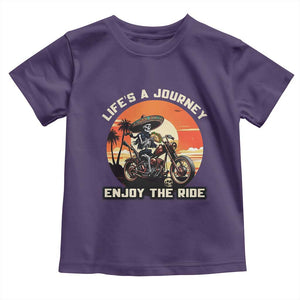 Funny Skeleton Mexican Motorcycle Biker Toddler T Shirt Life Is A Journey Enjoy the Ride TS14 Purple Print Your Wear