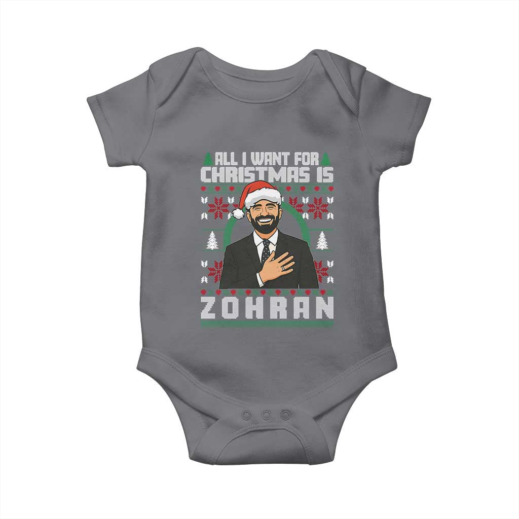 Zohran Mamdani Christmas Baby Onesie All I Want For Xmas Is New York City TS14 Charcoal Print Your Wear