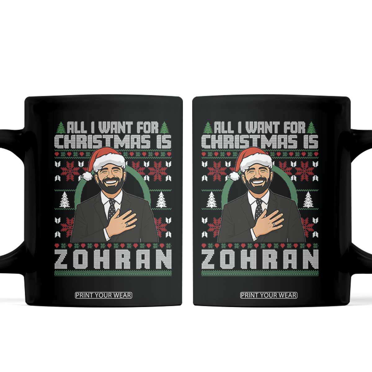 Zohran Mamdani Christmas Coffee Mug All I Want For Xmas Is New York City - Print Your Wear