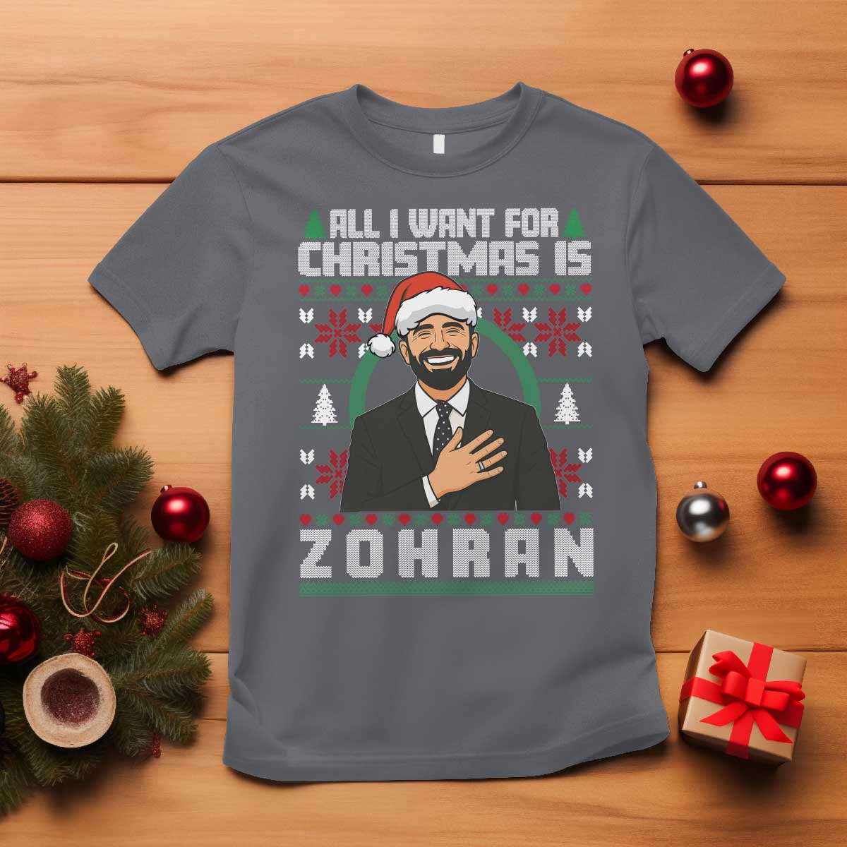 Zohran Mamdani Christmas T Shirt All I Want For Xmas Is New York City TS14 Charcoal Print Your Wear