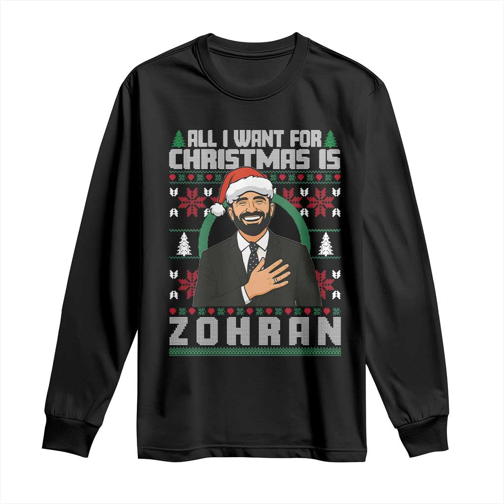 Zohran Mamdani Christmas Long Sleeve Shirt All I Want For Xmas Is New York City TS14 Black Print Your Wear
