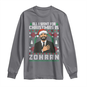 Zohran Mamdani Christmas Long Sleeve Shirt All I Want For Xmas Is New York City TS14 Charcoal Print Your Wear