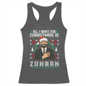 Zohran Mamdani Christmas Racerback Tank Top All I Want For Xmas Is New York City TS14 Dark Heather Print Your Wear
