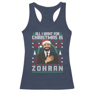 Zohran Mamdani Christmas Racerback Tank Top All I Want For Xmas Is New York City TS14 Navy Print Your Wear