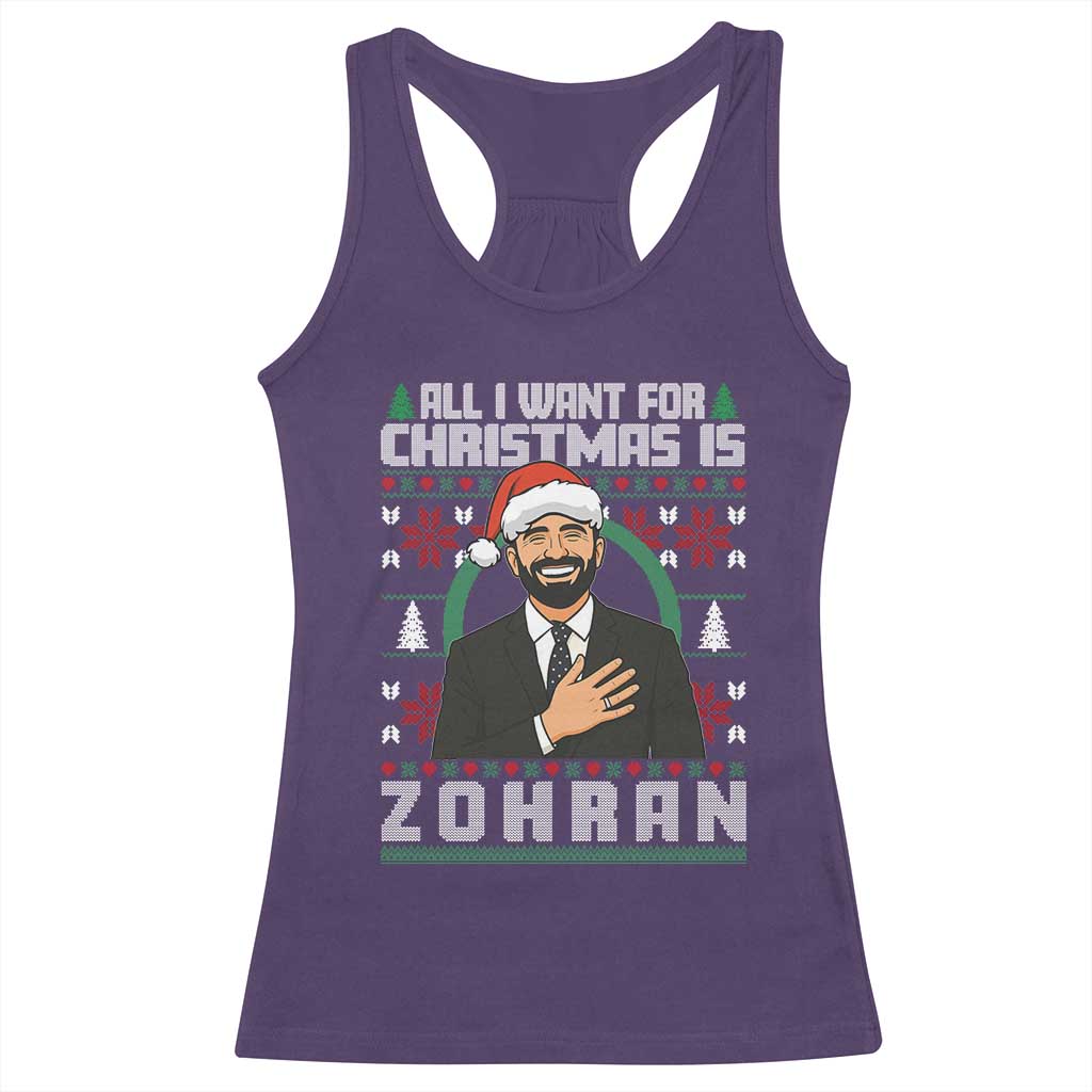 Zohran Mamdani Christmas Racerback Tank Top All I Want For Xmas Is New York City TS14 Purple Print Your Wear