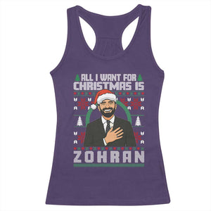 Zohran Mamdani Christmas Racerback Tank Top All I Want For Xmas Is New York City TS14 Purple Print Your Wear