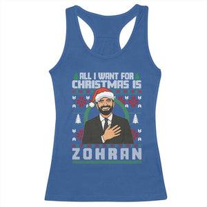 Zohran Mamdani Christmas Racerback Tank Top All I Want For Xmas Is New York City TS14 Royal Blue Print Your Wear