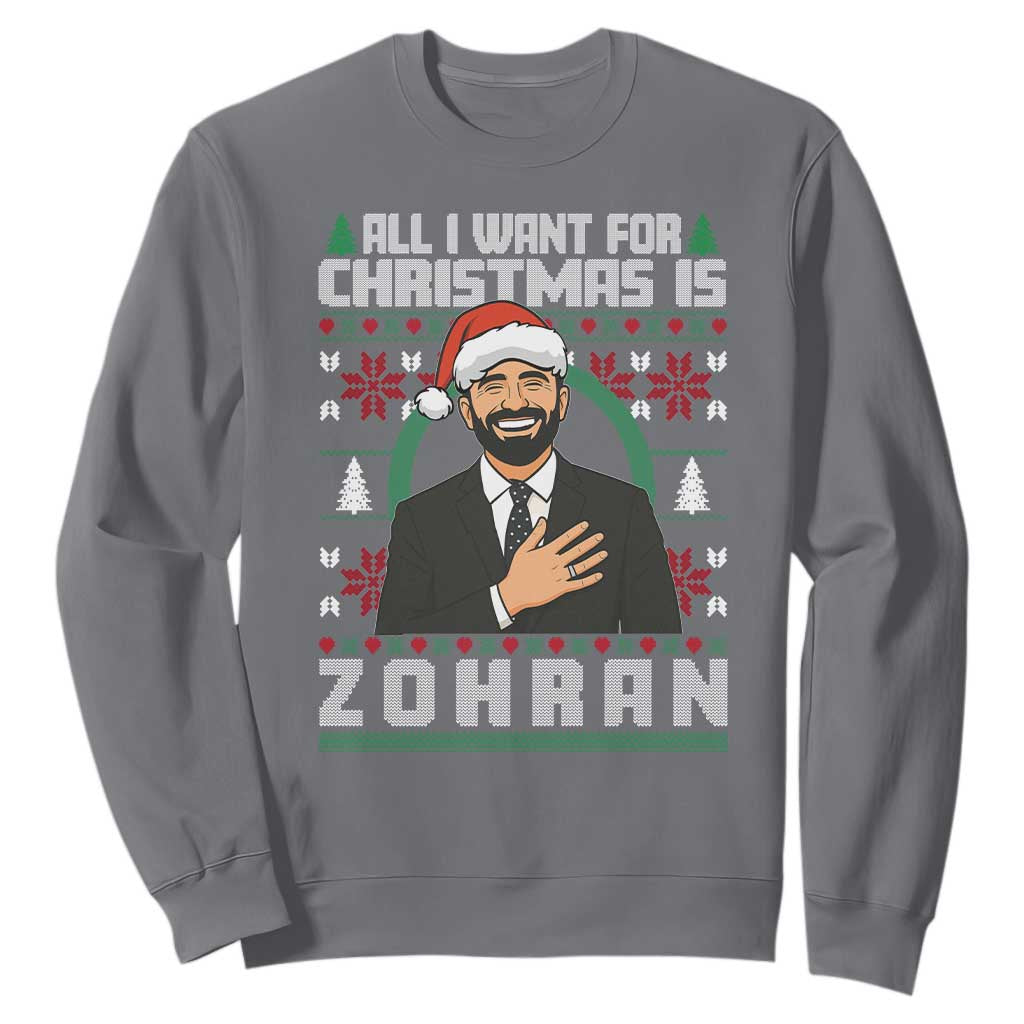 Zohran Mamdani Christmas Sweatshirt All I Want For Xmas Is New York City TS14 Charcoal Print Your Wear