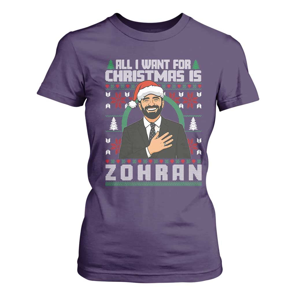 Zohran Mamdani Christmas T Shirt For Women All I Want For Xmas Is New York City TS14 Purple Print Your Wear