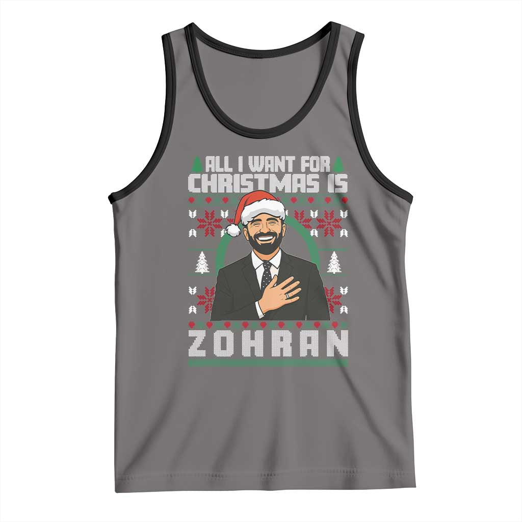 Zohran Mamdani Christmas Tank Top All I Want For Xmas Is New York City TS14 Deep Heather Black Print Your Wear