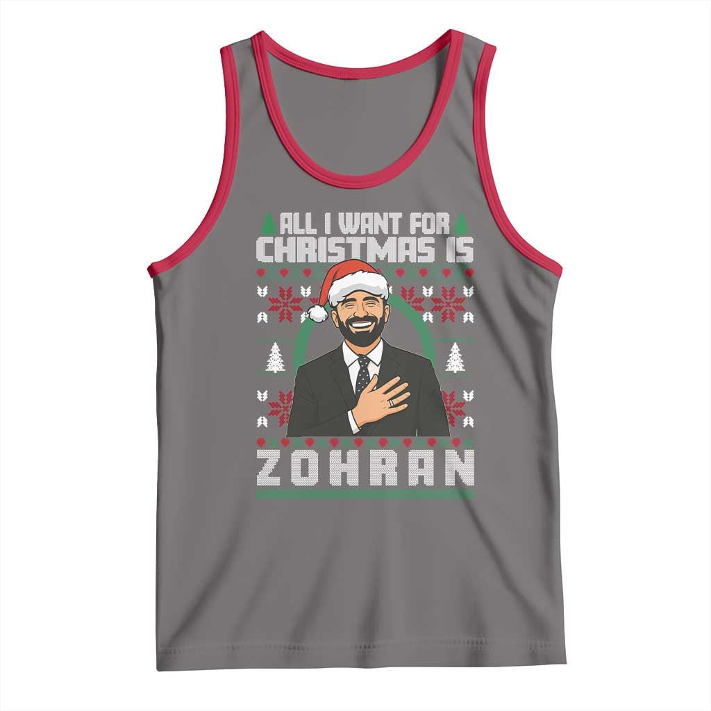 Zohran Mamdani Christmas Tank Top All I Want For Xmas Is New York City TS14 Deep Heather Red Print Your Wear