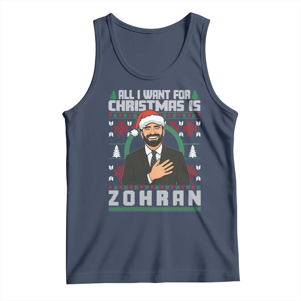 Zohran Mamdani Christmas Tank Top All I Want For Xmas Is New York City TS14 Navy Print Your Wear