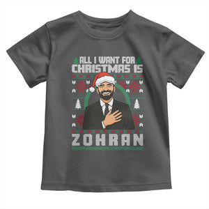 Zohran Mamdani Christmas Toddler T Shirt All I Want For Xmas Is New York City TS14 Dark Heather Print Your Wear