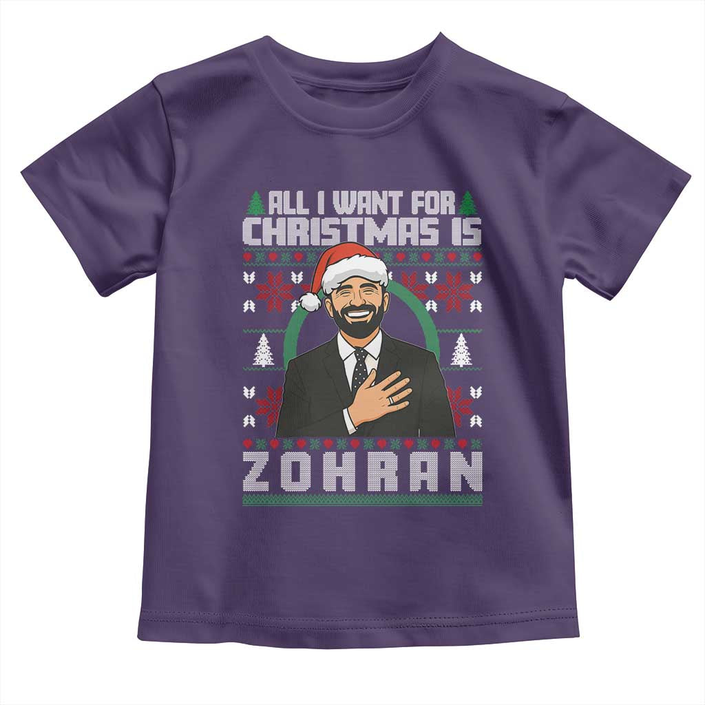 Zohran Mamdani Christmas Toddler T Shirt All I Want For Xmas Is New York City TS14 Purple Print Your Wear