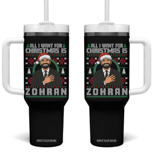 Zohran Mamdani Christmas Tumbler With Handle All I Want For Xmas Is New York City TS14 One Size: 40 oz Black Print Your Wear
