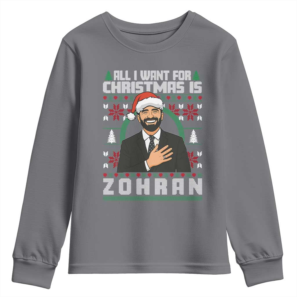 Zohran Mamdani Christmas Youth Sweatshirt All I Want For Xmas Is New York City TS14 Charcoal Print Your Wear