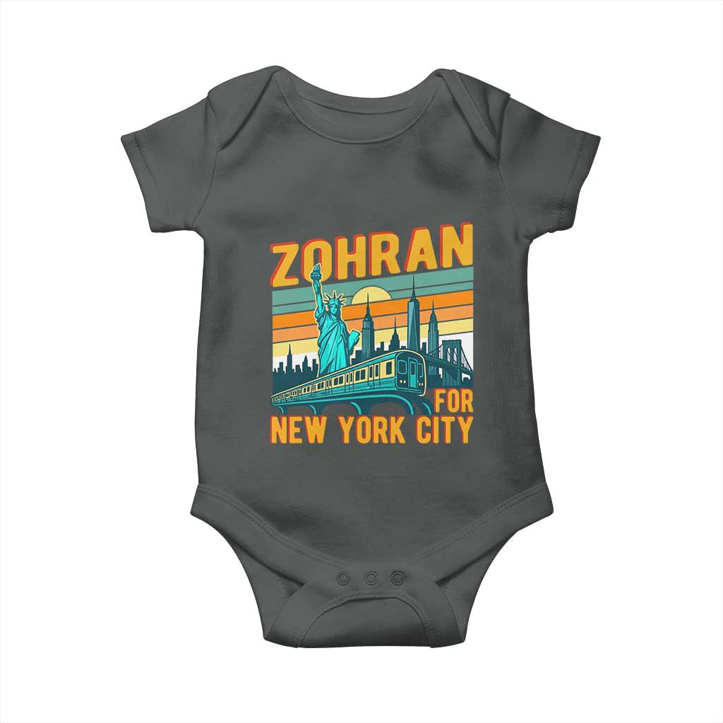 Zohran Mamdani NYC Mayor Baby Onesie TS14 Dark Heather Print Your Wear