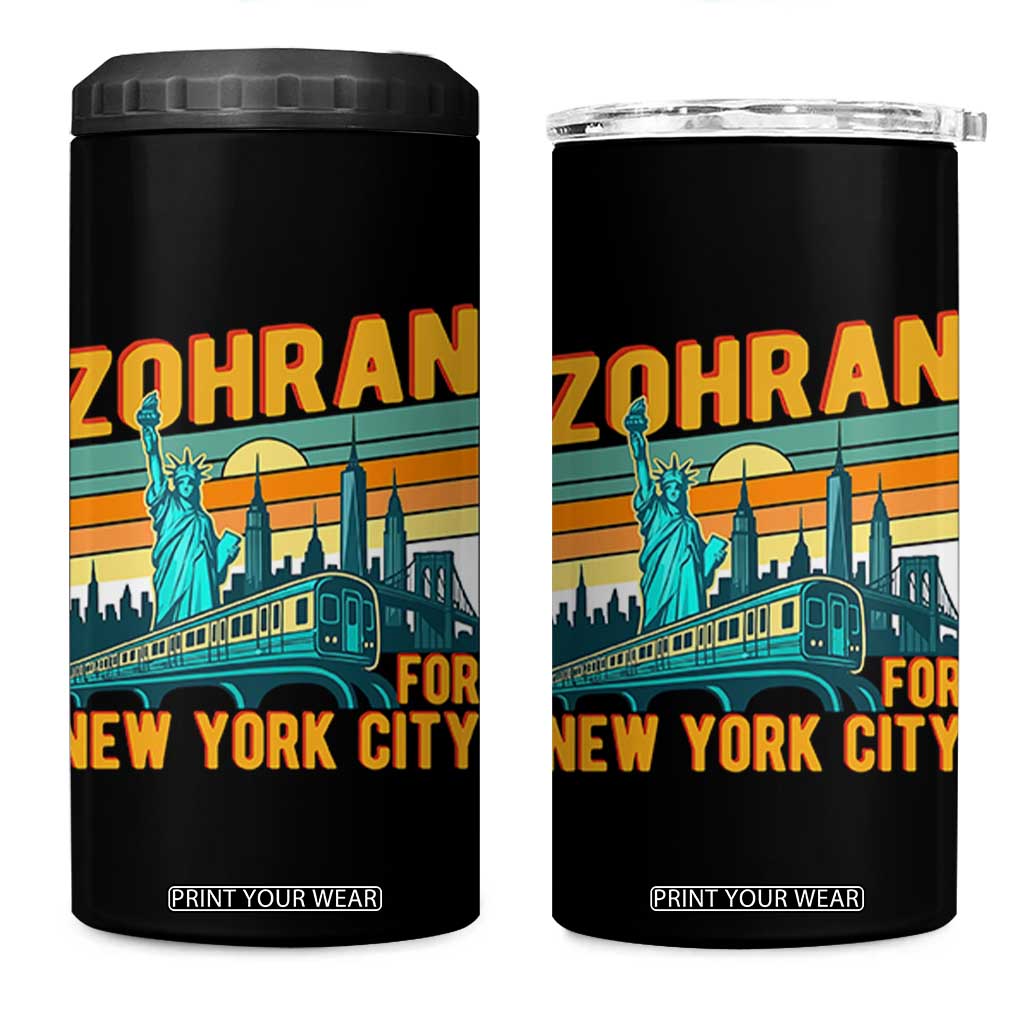 Zohran Mamdani NYC Mayor 4 in 1 Can Cooler Tumbler TS14 One Size: 16 oz Black Print Your Wear