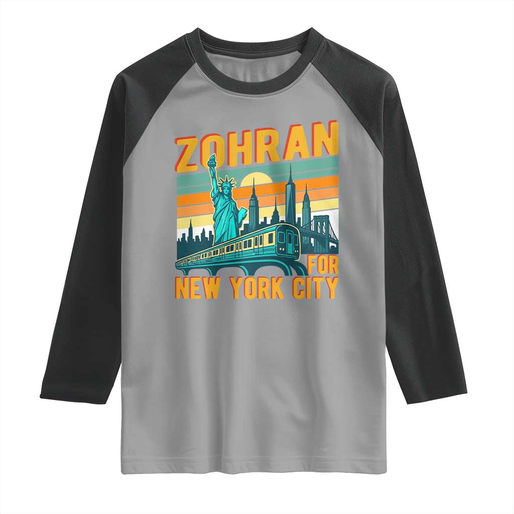 Zohran Mamdani NYC Mayor Raglan Shirt TS14 Sport Gray Black Print Your Wear