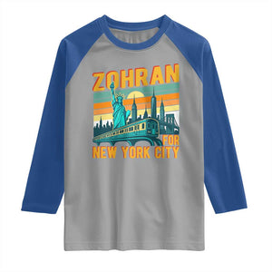 Zohran Mamdani NYC Mayor Raglan Shirt TS14 Sport Gray Royal Print Your Wear
