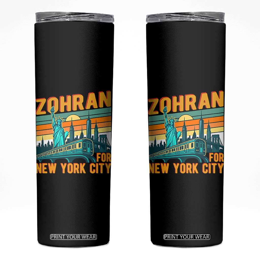 Zohran Mamdani NYC Mayor Skinny Tumbler TS14 Black Print Your Wear